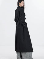 ABWLR Memory Fragment Asymmetric High Waist Pocket Women'S Woolen Wide-Leg Pants