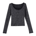 ABWLR_U_Neck_Polka_Dot_Slim_Fit_Cropped_Women'S_Long_Sleeve_T-Shirts_MISSTT