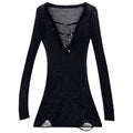 ABWLR_Black_Gothic_V-neck_Cutout_Knit_Slim_Fit_Women'S_Long_Sleeve_T-Shirts_MISSTT