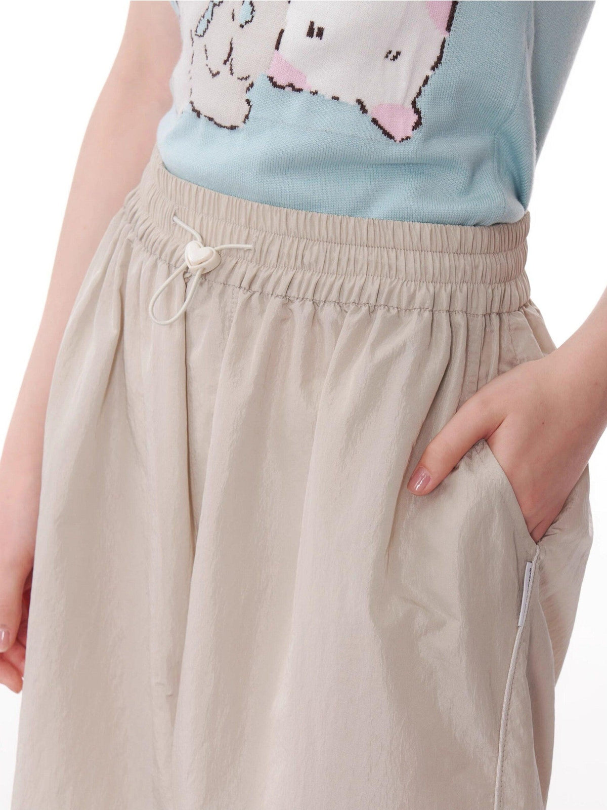 ZIZIFEI Draped Slim American High Waist Drawstring Straight Women'S Wide-Leg Pants