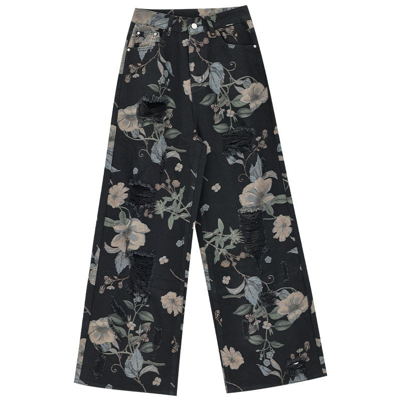 ABWLR_Washed_Black_Printed_Distressed_Machine_Embroidery_Women'S_Denim_Wide-Leg_Jeans_MISSTT