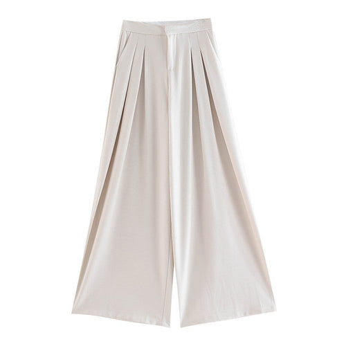 ABWLR_Apricot_Pleated_Drapey_Relaxed_Straight_Hem_Women'S_Wide-Leg_Pants_MISSTT