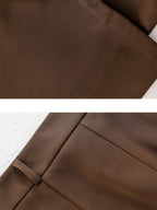 ABWLR Cocoa Brown High Waist Casual Loungewear Women'S Drapey Loose Fit Wide-Leg Pants