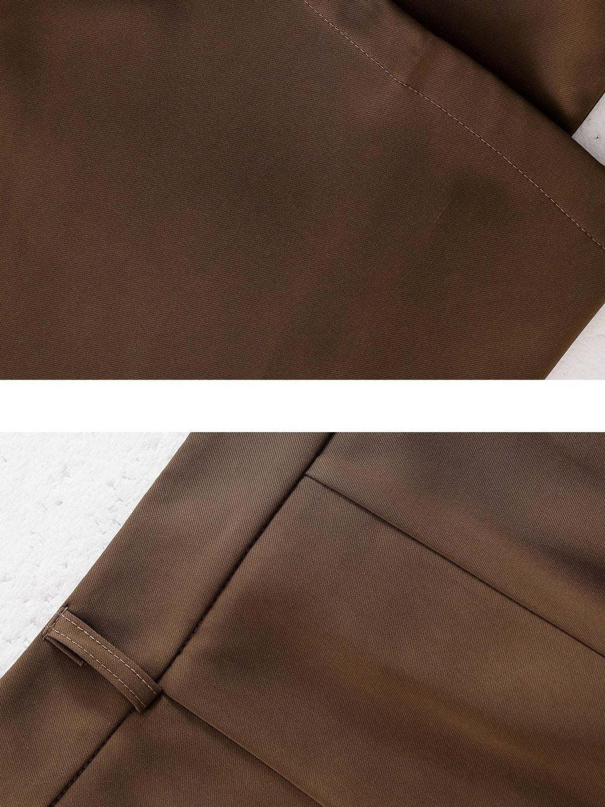 ABWLR Cocoa Brown High Waist Casual Loungewear Women'S Drapey Loose Fit Wide-Leg Pants