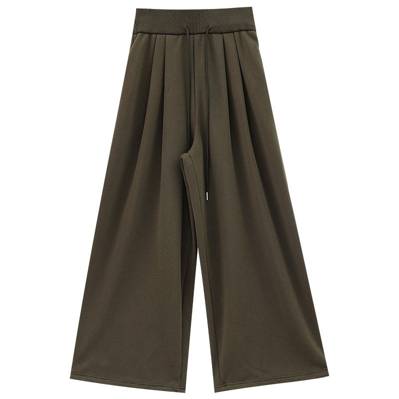 ABWLR_Draped_Relaxed_Fleece_Lined_Drawstring_High_Waist_Women'S_Wide-Leg_Pants_MISSTT