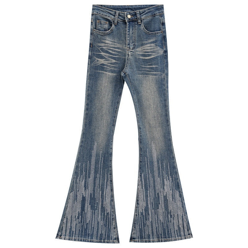 ABWLR_Starry_Rhinestone_Striped_Vintage_High_Waist_Pocket_Women'S_Denim_Skinny_Jeans_MISSTT