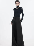 ABWLR Urban Pleated Relaxed High Waist Women'S Fleece Lined Wide-Leg Pants