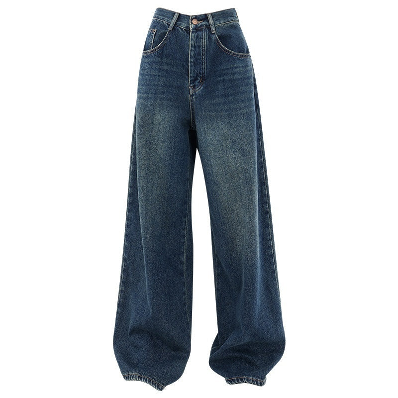 ABWLR_Vintage_Dark_Washed_High_Waist_Women'S_Cotton_Wide-Leg_Jeans_MISSTT