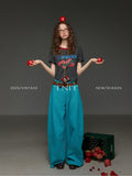 TNIT_Tomato_Print_Colorblock_Retro_Lettering_Women's_Viscose_Short_Sleeve_T-shirts_903657460188_MISSTT
