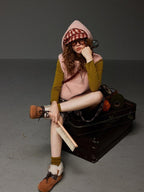 TNIT Vintage Hooded Pullover Layering Commuter Women's Plush Grey Pink Vests