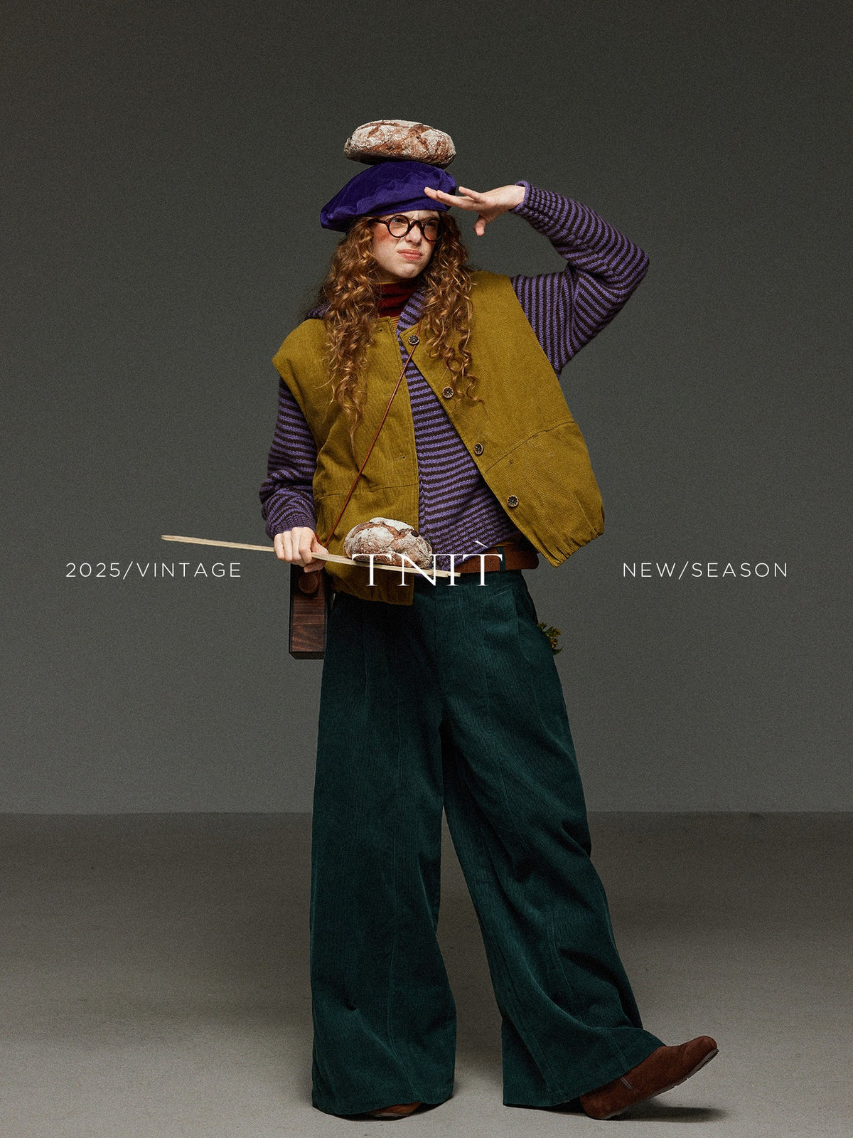TNIT Vintage Striped Hooded Colorblock Loose Knit Women's Knitted Cardigans