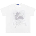 ZIZIFEI_Pixel_Rabbit_Rhinestone_V-neck_Loose_Women'S_Cotton_Short_Sleeve_T-Shirts_MISSTT