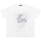 ZIZIFEI_Pixel_Rabbit_Rhinestone_V-neck_Loose_Women'S_Cotton_Short_Sleeve_T-Shirts_MISSTT