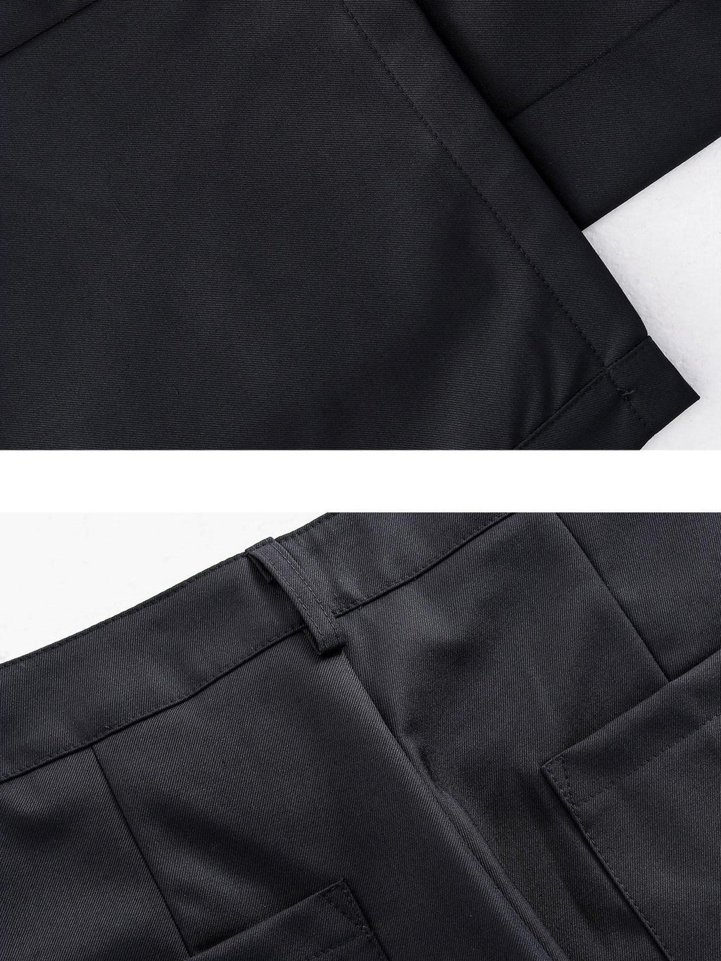ABWLR Black Gray Drapey Relaxed Tailored Natural Waist Women'S Wide-Leg Pants