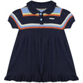 ZIZIFEI_Dreamy_Rainbow_Knitted_Doll_Collar_Women'S_Deep_Blue_Short_Sleeve_T-Shirts_MISSTT