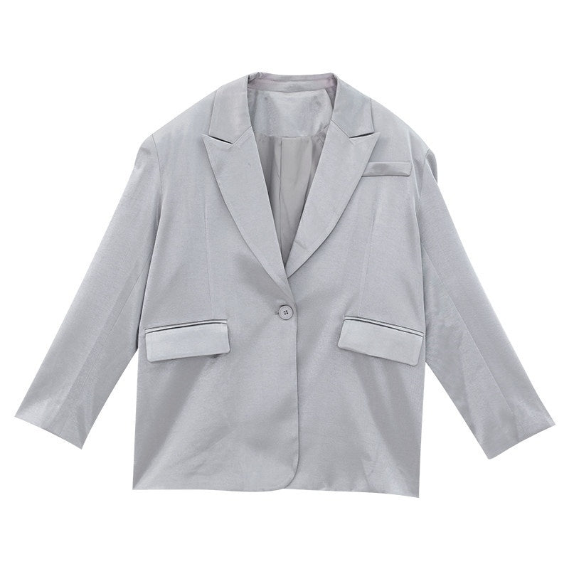 ABWLR_Light_Grey_Double_Breasted_Notch_Lapel_Mid_Length_Loose_Fit_Women'S_Overshirts_MISSTT